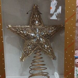 ♡Vintage Dillard's Star Tree Topper With Clear Stones♡